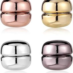4pcs Hijab Magnetic Pins, Multi-Use Strong Hijab Magnets Pinless Brooch Round Style No-Snag Scarf Clasp for Women Clothes Shirts Scarves (Plating), Medium, Magnet, no gemstone-25