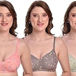 Seamless Molded Cup Padded Bra for Women's Combo (Multicolor, Pack of 3)-32
