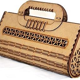 pranali enterprise E Women's Round Shape Decorative Lesser Cutting Wooden Purse (Brown)-image-98