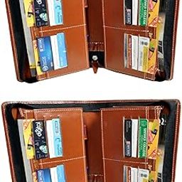 PAREEK(Pair of 2) Brown Expanding Cheque Book Holder Travelling DOCOMENT Bag (Set of 2),Brown-picture-37