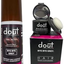 Dout Combo Hair touch-up Powder and Spray for Hair and Beard - Temporary Easy Grey Hair Cover for Women and Men Dark Brown and Black-image-28