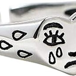 Valentine Gift Crying Heart Mens Jewelry Silver Stainless Steel Ring For Men And Women-image-2