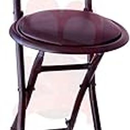 IYB-24-inch Seating Height Strong Heavy Duty Folding Stool Chair with Foot Rest & Higher Height for Kitchen Showroom Office Breakfast Padded Black - 1P-image-79