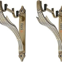 Ferio Double Curtain Rod Brackets/Support for 1 Inch Curtain Rod Holders Brass Antique Set of 2 Pic (Pack of 2)-image-80