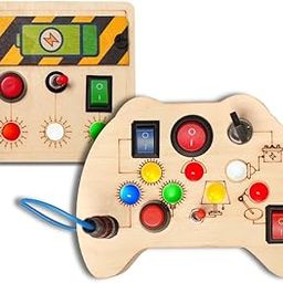 Clapstore Toys Busy Board Tinker Pad & Mini Switch Combo, LED Sensory Montessori Toys for Kids, 1-6 Years-19