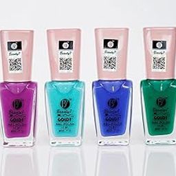BEAUTY7 Nail Polish For Women Shine Like Stars Glossy Finish Awesome Nail Paint Colours - Purple | Sky Blue | Blue | Green | 10 Ml Each | Pack of 4 |-3