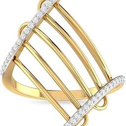 pc jeweller 18k (750) Yellow Gold and Diamond Ring for Women-picture-4