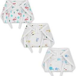 Moms Home Organic Cotton Muslin Cushioned Nappy | Soft and Breathable Langot for Baby | Flamingo, Lion, Blue Whale | Pack of 3 (Flamingo, Lion & Blue Whale, 0-3 Months)-image-43