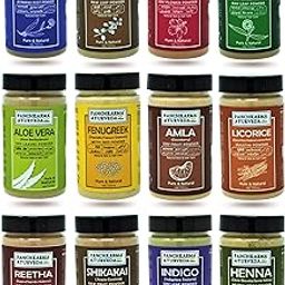 Panchkarma Ayurveda Herbal Hair Care Powder Combo for Strong, Healthy Hair Growth, Follicle Repair, and Natural Shine - 12 Pieces 100g Each-image-36