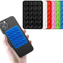 Silicone Rubber Suction Cup Phone Holder - Anti-Slip Grip with 3M Adhesive for 6 inch and Below Mobile Phones, Remote Controls, Hard Disk, Power Bank and Gadgets (Pack of 2/Multicolor)-21