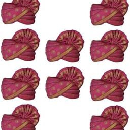 Pagdi/Safa for Barati & Host to Celebrate Wedding for Men & Women II Pack of 10 (Magenta Pink, 10)-image-36