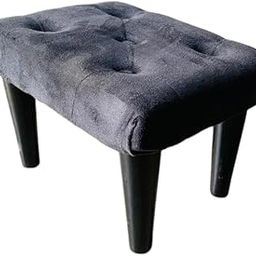 MAHALA Rectangle Shape Fabric Footrest Stool | Stool Ottoman Puffy for Home Furniture (Black)-picture-5