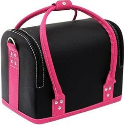 Professional Beauty Make Up Case Nail Cosmetic Box Vanity Case | Portable Large Capacity Leather Travel Cosmetic Organizer Bag (Multicolour)-image-3