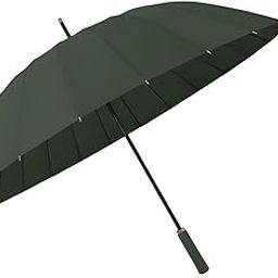24 Ribs Auto Open Umbrella | Large Windproof Straight Handle Umbrella for Men & Women | Heavy Duty 3 Fold Travel for Outdoor, Rain, Fishing, Camping-picture-13