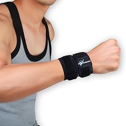 GoChamps Wrist Wrap with Adjustable Straps | Made with Japanese Technology | Breathable & Lightweight for Men & Women | Ideal for Wrist Strain, Workout, Weightlifting | Dual Strap Fit | Size-Special-25