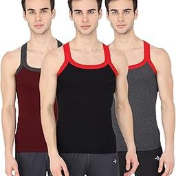 Men's Ribbed Cotton Gym Vest | Pure Cotton | Multicolor (Pack of 3)-image-61