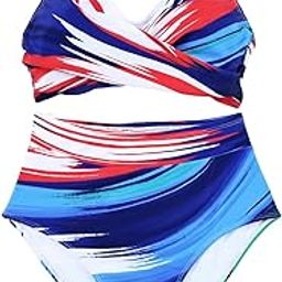 Sexy Bikini Swimsuit Set,Women Plus Size Gradient Tankini Bikini Swimwear Swimsuit Bathing Suit Women's Underwear Lingerie Sets for Women Girls Swimming Multicolor-picture-20