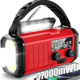 QAUYYW Emergency Weather Radio,37000mWh Crank Radio, Portable NOAA/AM/FM Weather Radio, Reading Light, Solar Radio, SOS Emergency Flashlight, Multiple Power Sources,for Hurricanes and Emergencies-picture-26