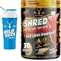 WILD BUCK SHRED MATRIX Fat Loss Powder | Keto Freindly Fat Burner | Helps in Weight Loss | Boosts Metabolism With Natural Ingredients, Zero Sugar, Free Shaker [30 Servings, 180g, Cola Flavour]-image-71
