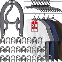 30 Pcs Travel Hangers Portable Foldable Hanger Organizer, Plastic Travel Accessories Cruises Ship Essentials Clothes Drying Rack Folding Hangers for Traveling Camping RV Cruises, Dark Grey-picture-52