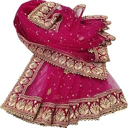 navti creations Women's Embroidered Net Dupatta (Navti-03_Pink_Free size)-picture-31