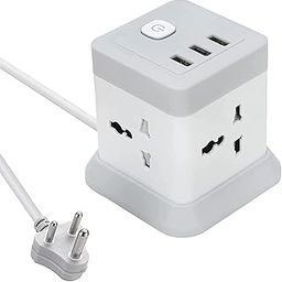 Multi Plug Extension Board with Universal Sockets and USB (2.4 A) Charging Ports (QC 3.0), Indicator, 1.8 m Extension Cord, Safety Shutter (4 Sockets + 3 USB)-image-45