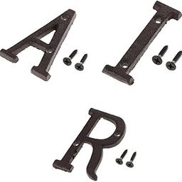 HEAVENGLOW Cast Iron Creative DIY Door Plate Letter Label Sign Garden Wall Decor A I R-image-54