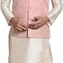 (Since 1958 Men's Silk Blend Kurta and Pyjama with Nehru Jacket-image-83