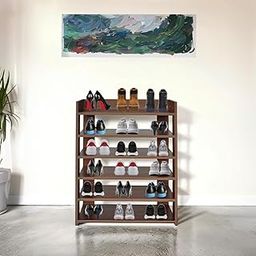 Raywud Chic Step 6 Tier Wooden Shoe Rack for Multipurpose Storage Shelves Shoe Stand for Slipper Sneakers Footwear Space Saving Portable Shoe Rack Kitchen Storage Rack | DIY (Do It Yourself) (Walnut)-image-23
