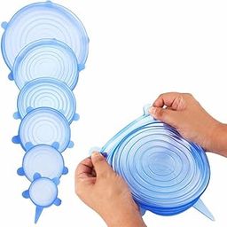 DHULI 6 Pcs Silicone Stretch Lids Microwave Safe Reuseable Flexible Food Safety Covers For Rectangle, Round, Square Bowls, Dishes, Plates, Cans, Tin, Jars, Glassware, Mugs-image-33