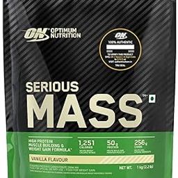 Optimum Nutrition (ON) Serious Mass High Protein High Calorie Weight Gainer Powder - 1 kg (Vanilla) with Vitamins and Minerals, Vegetarian-40