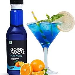 GOOD&MOORE Blue Island Syrup | For Cocktail, Mocktail, Sodas, Ice-Teas And More | Concentrated Syrup | Blue Curacao Syrup | Ready To Mix | Premium Syrup | 250Ml-image-97