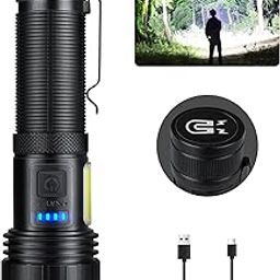 BERCOL Rechargeable Flashlights High Lumen, 990,000 Lumens Super Bright Magnetic Flash Light, 7 Modes with Cob Work Light, Powerful Led Flashlight with Holster for Camping, Emergencies, Home-24