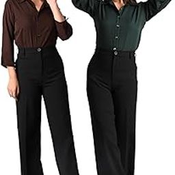GM SARA Women's Polyester Stylish Regular Fit Solid Formal Casual Shirts for Women Office Wear Pack of 2-picture-51