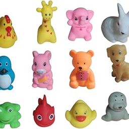 ChuChu Bath Toys for Babies & Toddlers – Set of 12 Colorful Floating Animal Toys, Soft Rubber, Squeeze & Sound, Safe for Kids, Early Learning & Imaginative Play-image-87
