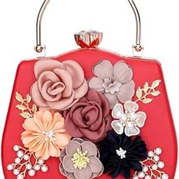 Women's Beautiful Flower Box Clutch Bag | Detachable Chain Sling Strap| Ladies Purse Wallet-image-38