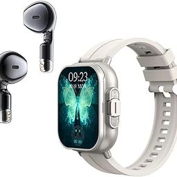 Earbuds Sport Watch Smart Watch, HD Touch Screen, Call, Fitness Tracker, Remote Camera Control, 2 in 1 Smart Watch with Earbuds, iOS Compatible (Silver)-image-7