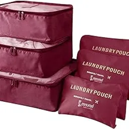 Cockatoo Horizon 6 Pc Travel Packing Cubes for Luggage - Oxford Cloth Organizer Bags for Suitcase, Packing, and Vacation Storage-picture-24