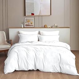 TIB 140 TC Glace Cotton Plain Duvet Cover King Size|Blanket Cover Double Bed|Quilt Cover Double Bed with Zipper 140 GSM, 90x100, White-image-37