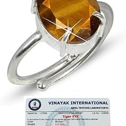 Certified Tiger Eye Gemstone Ring - Adjustable Stone Ring-image-58
