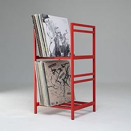 INDIDECOR 46372 Vinyl holder stand/Space saving vinyl rack - Red-image-9