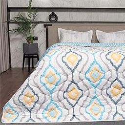 Urban Space Ultra Soft Quilted Winter Comforters for Single Bed | 200 GSM | Fluffy Microfibre Reversible Printed AC Blanket/Duvet for Luxury (Morocco- 58 X 88 Inches or 145 cm X 225 cm)-20