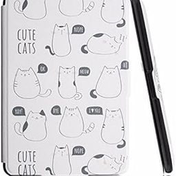 Kindle Paperwhite case. Premium SmartShell Lightest Thinnest Protective PU Leather Case with (Auto Wake/Sleep) Folio Flip Case Flip Cover for Amazon Kindle Paperwhite 2012 , 2013 , 2014 and 2015 New 300 PPI Flip Cover Flip Case (The FatCat)-picture-25