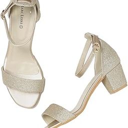 Women's Shimmer Open Toe Comfortable Block Heel Sandals-7