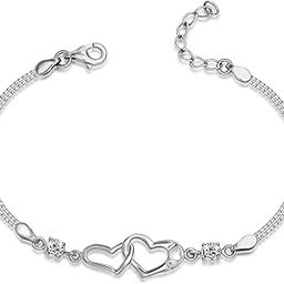 925 Sterling Silver Bracelet for Women and Girls | BIS Hallmarked Italian Link Chain Bracelets | Adjustable Bracelet Jewelry Gift for Anniversary Birthday Wedding-image-99