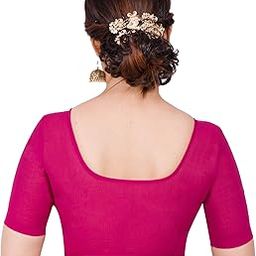 Pink 2by2 Blouse: U Neck Front & Back, Front Open With Hook Eye Option, Stitched Without Lining & Padding - Unique Design for Every Stylish Woman-15