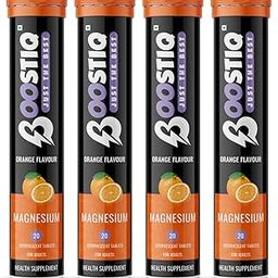 BOOSTIQ Magnesium Effervescent Tablets For Recovery Muscle Health, Zinc magnesium Supplements For Stress Management & Relax Deep Sleep, Zinc Magnesium Tablets No Sugar (20 count (Pack of 4), Orange)-picture-16