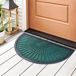 HOKIPO 45X75cm Polypropylene Outdoor mat Half Circle Pattern for Entrance Doormat, Welcome mat, Green (IN523)-32