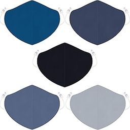 Reusable Cloth Face Masks with Adjustable Ear Loops | 3 Layered Comfortable, Breathable Fabric Masks For Men & Women | Unisex Washable Cloth Masks - Pack Of 5-23