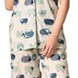 Women's Cotton Night Suit Set | Half Sleeve Shirt & Pyjama | Cute Cartoon Printed Nightwear Set for Women | Summer Sleepwear & Loungewear-image-33
